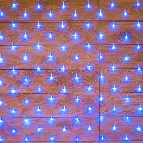 Гирлянда светодиодная сеть 1,8х1,5 м, прозрач ПВХ, 180 LED, Синий,  215-133