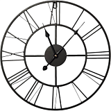 Часы настенные металл Black Metal Clock 40x40 арт.79806