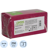 Салфетки бумажные Gratias 2сл 24х24 бордовый 250 шт/уп