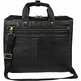 Сумка мужск кожаная 5191 Black/черная А4