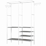 Вешалка LS_гардеробная двойная напольная Helex Home W-24, белая