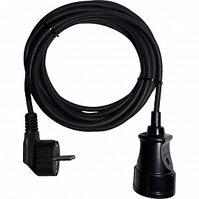 Удлинитель PROGIX PG115 1р/2м/1,5кВт/6А заземление, черный, ПВС 3х0.75