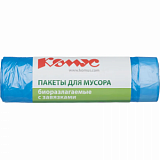Мешки для мусора ПНД 120л 14мкм 10шт/рул син 70х80см Комус Bioразл с завяз