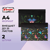 Папка-конверт на кнопке А4 Комус Класс Сказочный лес 200 мкм, 2шт/уп