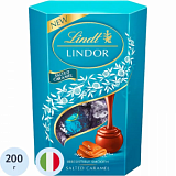 Конфеты LINDOR из молочного шоколада с солью и карамельной нач пралине,200г