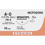 Шовный материал Монок+ 4/0,70см н/окр Пр-м обр-реж 16мм 3/8 MCP3205G 12ш/уп