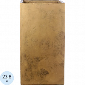 Кашпо Крисмас Высокое, квадратн,файберстоун,золот W23L23H45cm,TSXMAS-GLD-23
