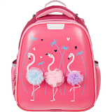 Ранец Basic Flamingo,2 отд., эргоном. спинка, экокожа, светящ.кант