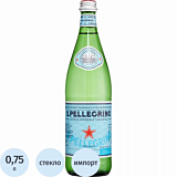 Вода минеральная San Pellegrino питьевая газ стекло, 0,75 л