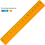 Линейка 15см Attache Economy пластик цвет прозр ассорти (крас,син,зел,оран)