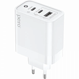 Зарядное устройство сетевое PERO TC14 USB-A QC3.0 + 2х USB-C PD, 48W белый