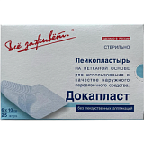 Пластырь-повязка Докапласт, 6х10см, №25, 25шт/уп