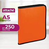 Папка-конверт на молнии с 3-х сторон Attache Neon A5 оранжевый