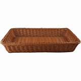 Корзина для хлеба прямоуг.53х32х9 см. корич.полиротанг MGprof , 68433