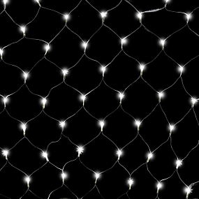 Гирлянда светодиодная сетка 160л.LED бел.пров.бел.бегущ.лампы 1.8x1м Е96508