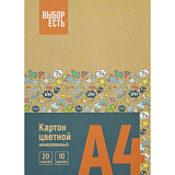 Картон цветной Выбор Есть 20л 10цв немелован папка