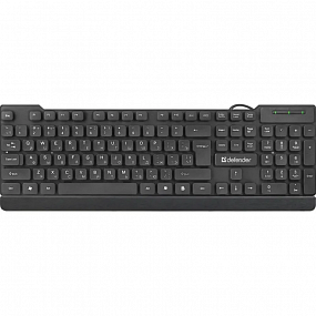 Клавиатура Defender Element HB-190 USB RU,черный,полноразмерная, проводная