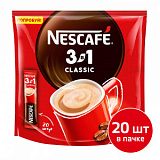 Кофе Nescafe 3 в 1 Классик раств., пакет, 20штx14,5г