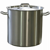 Котел 25 л. нерж.d=34см.h=31,5см.тройн.дно с кр.(инд) MGsteel 39208