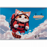 Альбом д/рисования  А4 20л. ЛЕТАЮЩИЙ КОТИК скрепка 20-7485