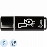 Флеш-память Smartbuy Glossy, 16Gb, USB 2.0, чер, SB16GBGS-K