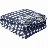 Покрывало из хлопка Polka dots темно-синего цвета Essential, 180х250 см