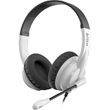 Гарнитура A4Tech HU-10 черный/белый 2м накладные USB(HU-10/USB/BLACK+WHITE)