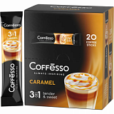 Кофе порционный растворимый Coffesso Caramel 3в1 20 пакетиков по 15 г