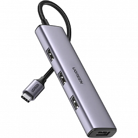Разветвитель USB Ugreen CM473 (20841) USB-C to 4xUSB 3.0 Hub. серый