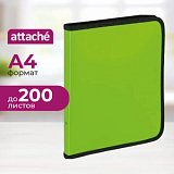 Папка-конверт на молнии с 3-х сторон Attache Neon A4 салатовый