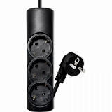 Удлинитель PROGIX PG313 3р/2м/2,2кВт/10А заземление, черный, ПВС 3х0.75