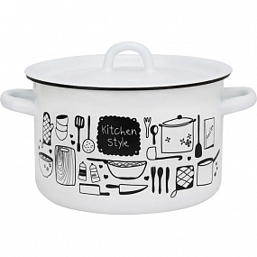 Кастрюля эмал цил Kitchen 3,0л 550002599