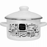 Кастрюля эмал цил Kitchen 2,0л мет/об 550002635