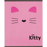 Тетрадь общая А5 48л Kitty роз,клет,скреп, ВД-лак