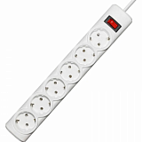 Сетевой фильтр PROGIX PG633 6р/7м/2,2кВт/10А заземеление, белый,ПВС 3х0.75