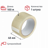 Клейкая лента упаковочная 48мм х 100м, прозрачный, 47мкм