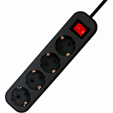 Сетевой фильтр PROGIX SF4PB3 4р/3м черный, 3х0,75мм, 10А/2000Вт