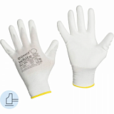 Перчатки защитные нейлон Gward White PU1001 с п/у покрытием р.9 (12 пар/уп)
