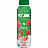 Йогурт питьевой АктиБио с клубникой и земляникой 1,5% 260г