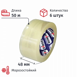 Клейкая лента упаковочная 48 мм х 50 м UNIBOB 60 мкм прозрачная 6шт/уп