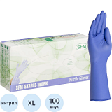 Перчатки однораз. SFM нитрил неопудр. синие удл. XL 100 (шт/уп),ПС