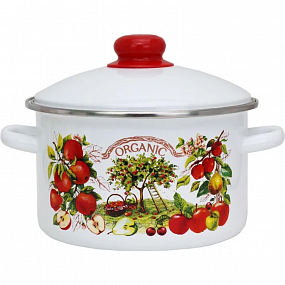 Кастрюля эмал цил Organic 2,0л мет/об 550002272