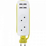 Удлинитель СТАРТ  С/У S 2x1- 4 USB A 10А/2,2кВт, 4xUSB-A