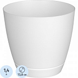 Горшок для цветов Flora 1,4л с поддоном (белый), 231600629/00