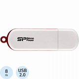 Флеш-память Silicon Power LuxMini 320, 8Gb, USB 2.0, бел, SP008GBUF2320V1W