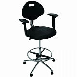 Стул лаб. Pro industrial с подл. полиур. черный, хром (S30299091300)