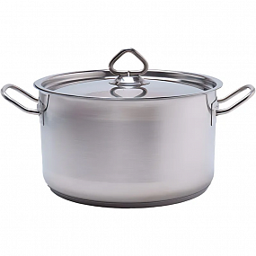 Кастрюля 5,0л.нерж.d=23,5см.h=13см. тройн.дно с кр.(инд) MGsteel 39341