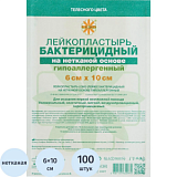 Лейкопластырь бакт. 6х10см неткан Leiko 100шт/уп