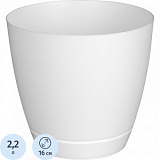 Горшок для цветов Flora 2,2л с поддоном (белый), 231600729/00