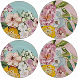Набор тарелок 4 шт Flowers d=19см (фарфор) (подарочная уп), 0052032
